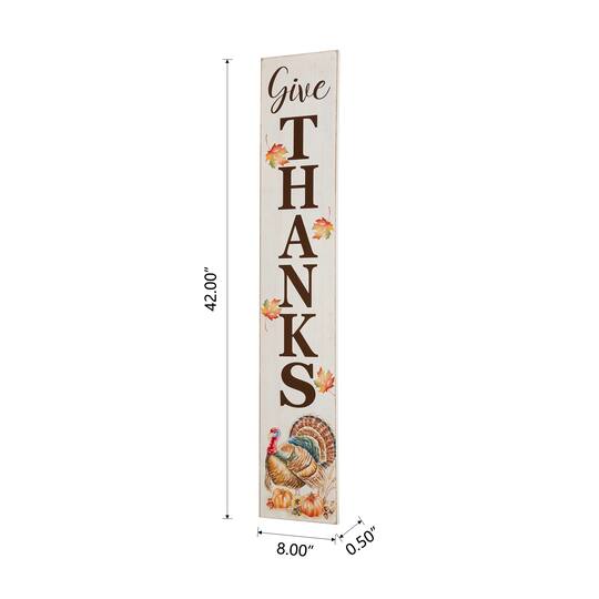 Glitzhome® 42" Thanksgiving Give Thanks Porch Sign